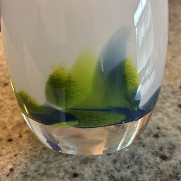 Glassybaby HAWKFETTI Seattle Seahawks 2017 Votive Candleholder With Sticker - Picture 7 of 12